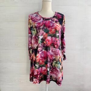 Soft Surroundings - Multicolor floral Elysian Garden Sublimation top, S